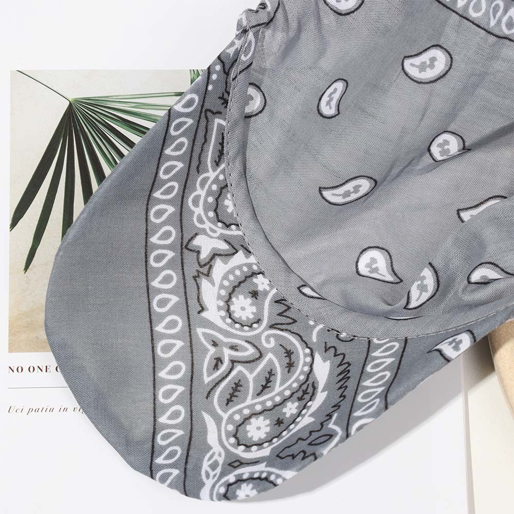 Cotton Visor Hat Women Men Unisex Printed Square Scarf Cap Soft Headscarf Outdoor Sunshade Hats