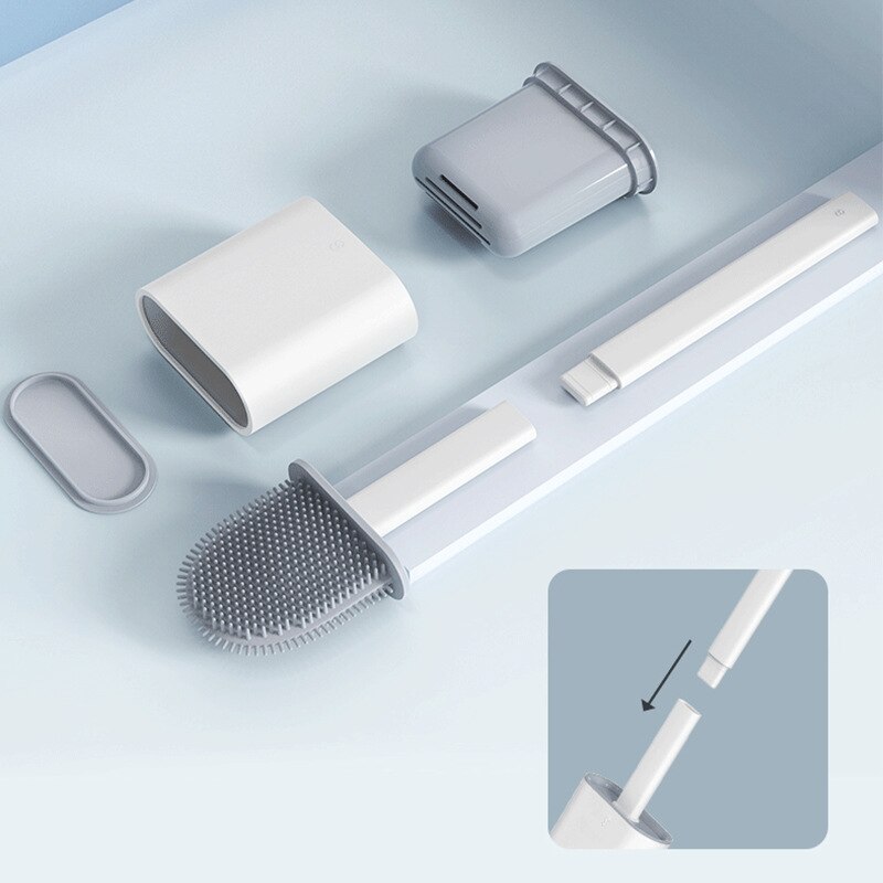 Toiletborstel Met Houder Zwart Muur Gemonteerde Afneembare Handvat Badkamer Cleaner Duurzaam Wc Accessorie Wc-borstel Tooll