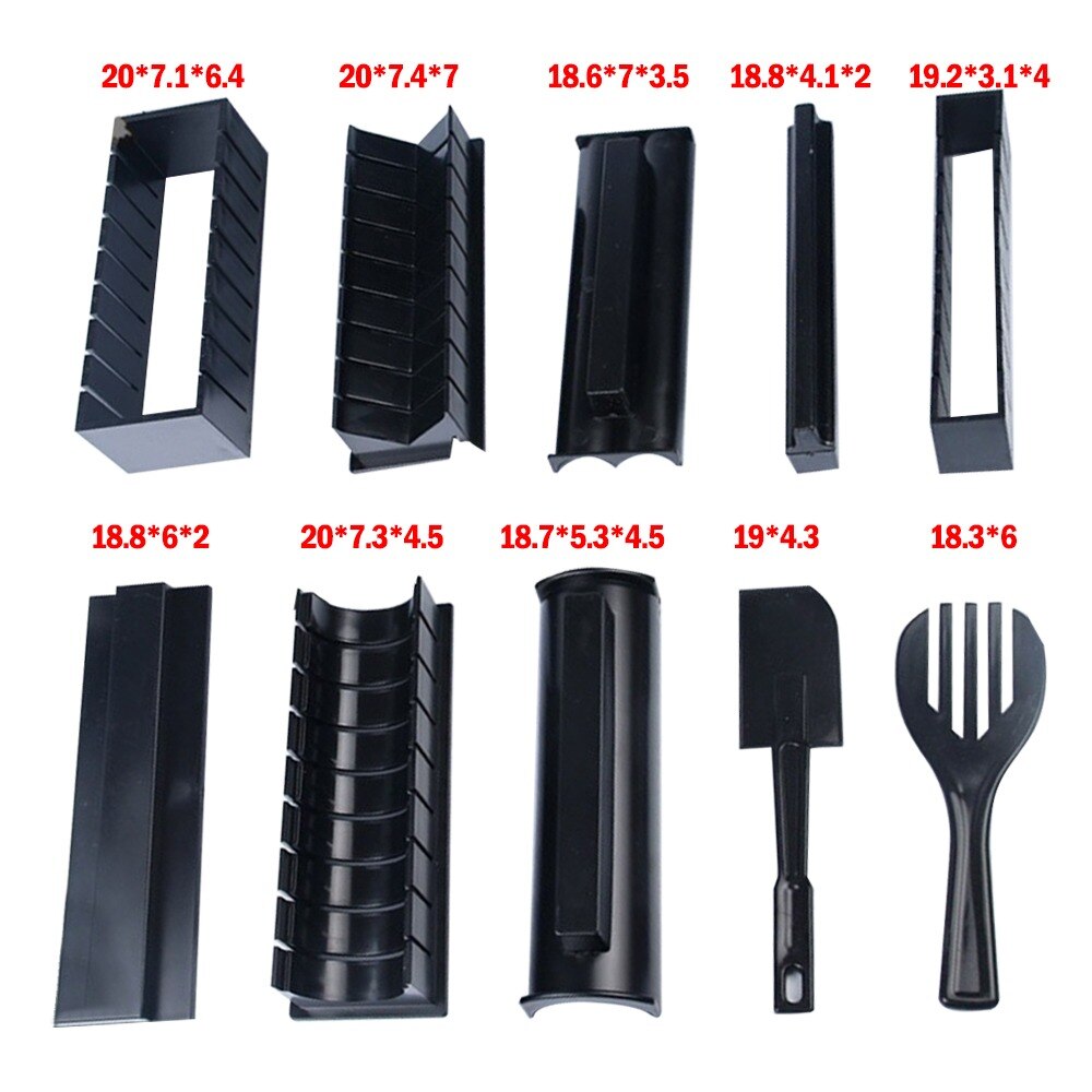 10 Pcs/Set DIY Sushi Making Kit Roll Sushi Maker Rice Roll Mold Kitchen Sushi Tools Japanese Sushi Cooking Tools Kitchen Tools