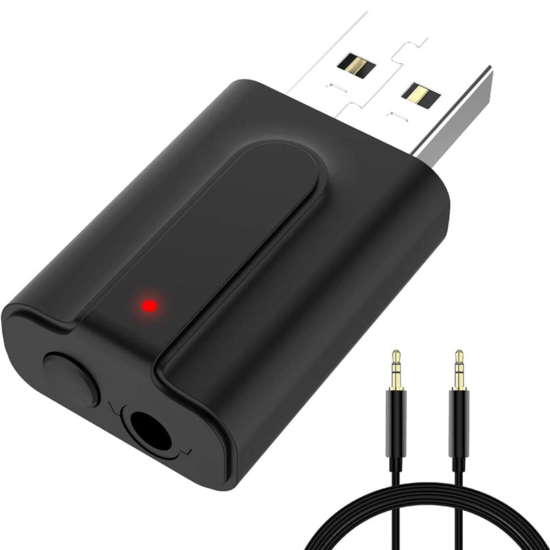 Ricevitore trasmettitore Bluetooth USB per PC/TV, Dongle Bluetooth 5.0, adattatore Audio Bluetooth 2 in 1 tappo & giocare a bassa latenza: Default Title