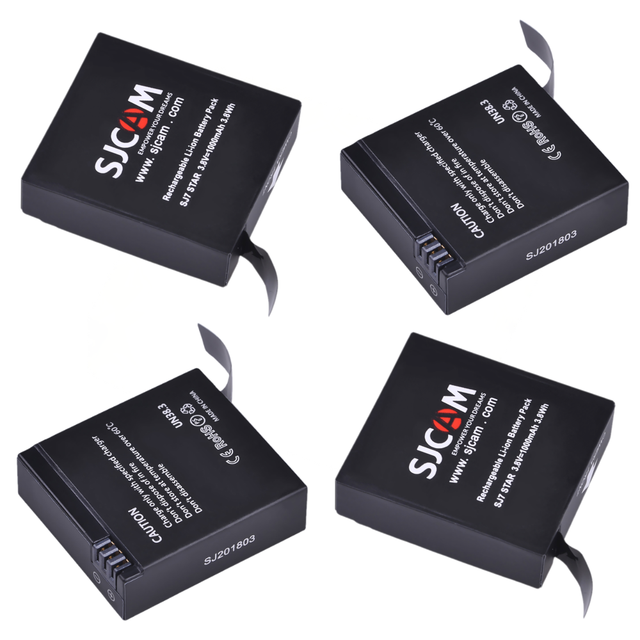 1000mAh SJ7 Battery / SJ7 Charger for SJCAM SJ7 Star Action Camera: 4x Battery