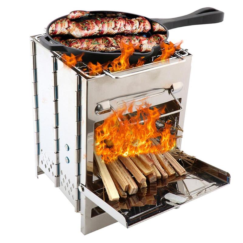 Esterno Portatile Griglia A Cremagliera In Acciaio Inox Barbecue Stufa Pan di Campeggio Roasters Stufa per la Casa di Campeggio e le Escursioni