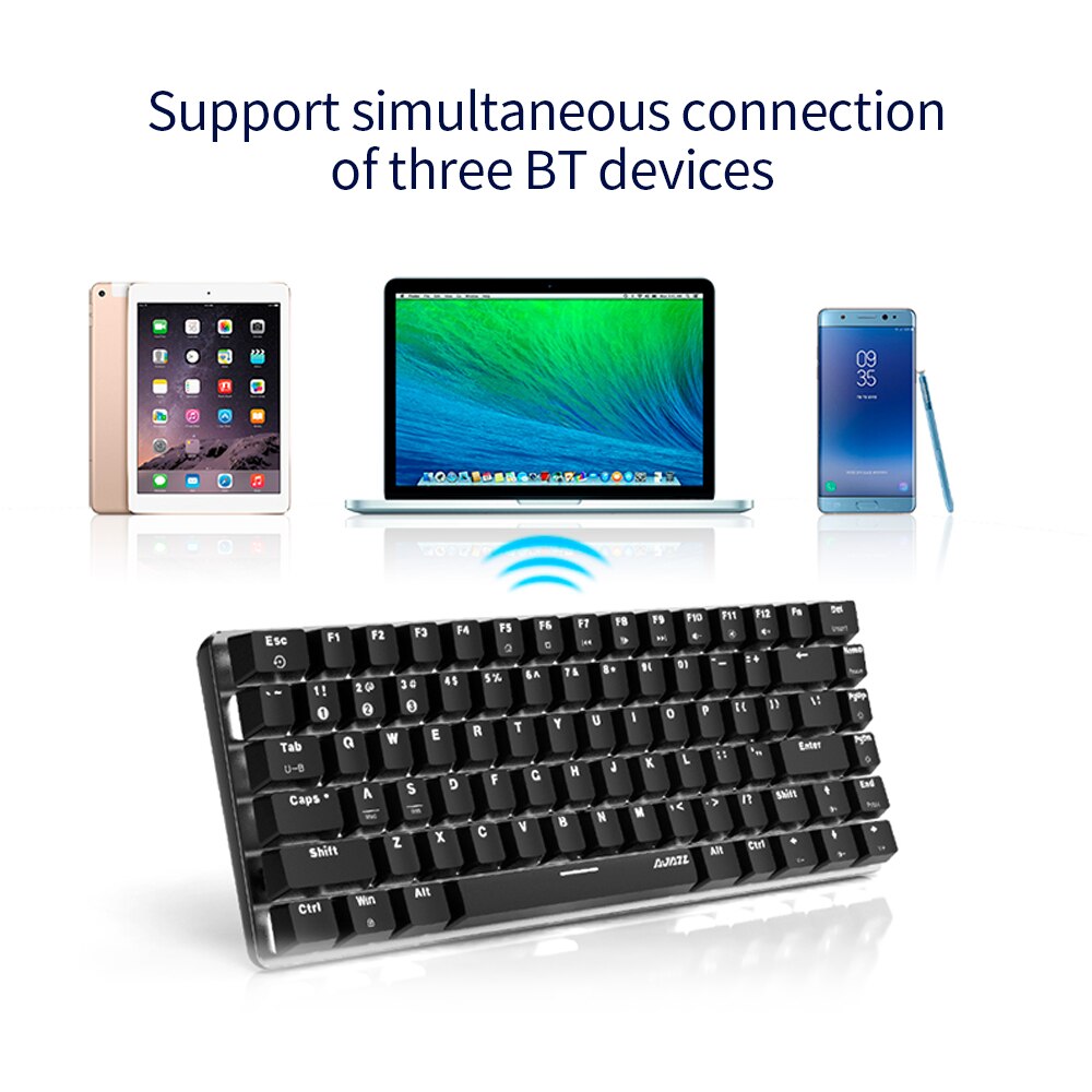 Ajazz AK33 82 Keys BT&USB Wired Dual-mode Mechanical Keyboard Monochromatic Backlight Gaming Office Keyboard pc Wired Keyboard