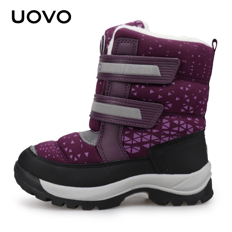 Meisje Snowboots Uovo Winter Platform Jongens Laarzen Kinderen Rubber Anti-Slip Schoenen Voor Meisje Waterdichte Warme Winter Schoenen kids Laarzen: Paars / 2