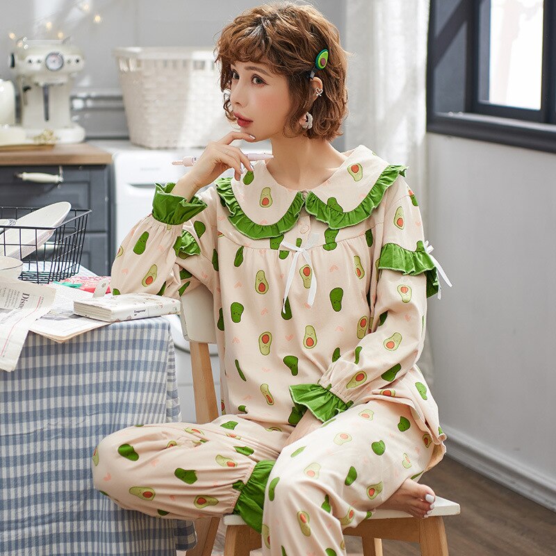 En Najaar Katoen Prenatale En Postpartum Borstvoeding Pyjama Vrouwelijke Zwangere Vrouwen Borstvoeding Kleding Avocado