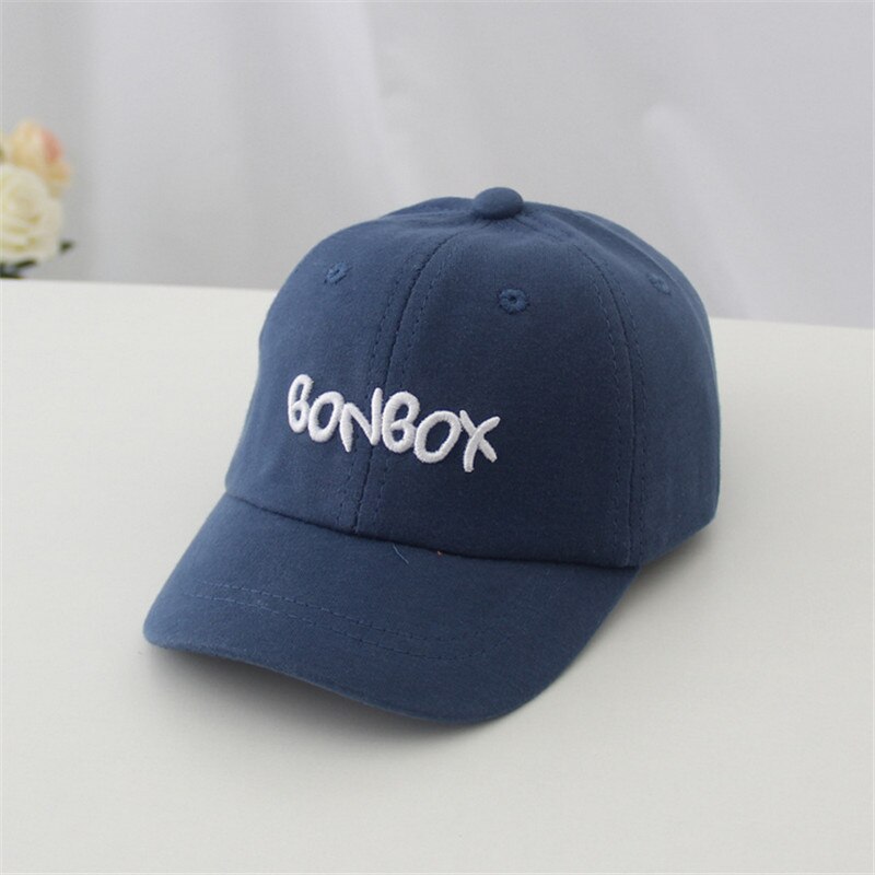 Kids Jongens Baseball Cap Vlakte Strapback Brief Solid Hoeden Stijl Causale Cap: Blauw