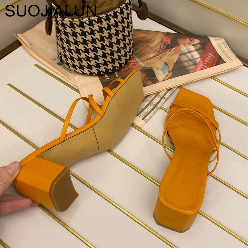 Suojialun smalband kvinnor tofflor dam högklackat sandal sommar utomhus öppen tå slides pumps