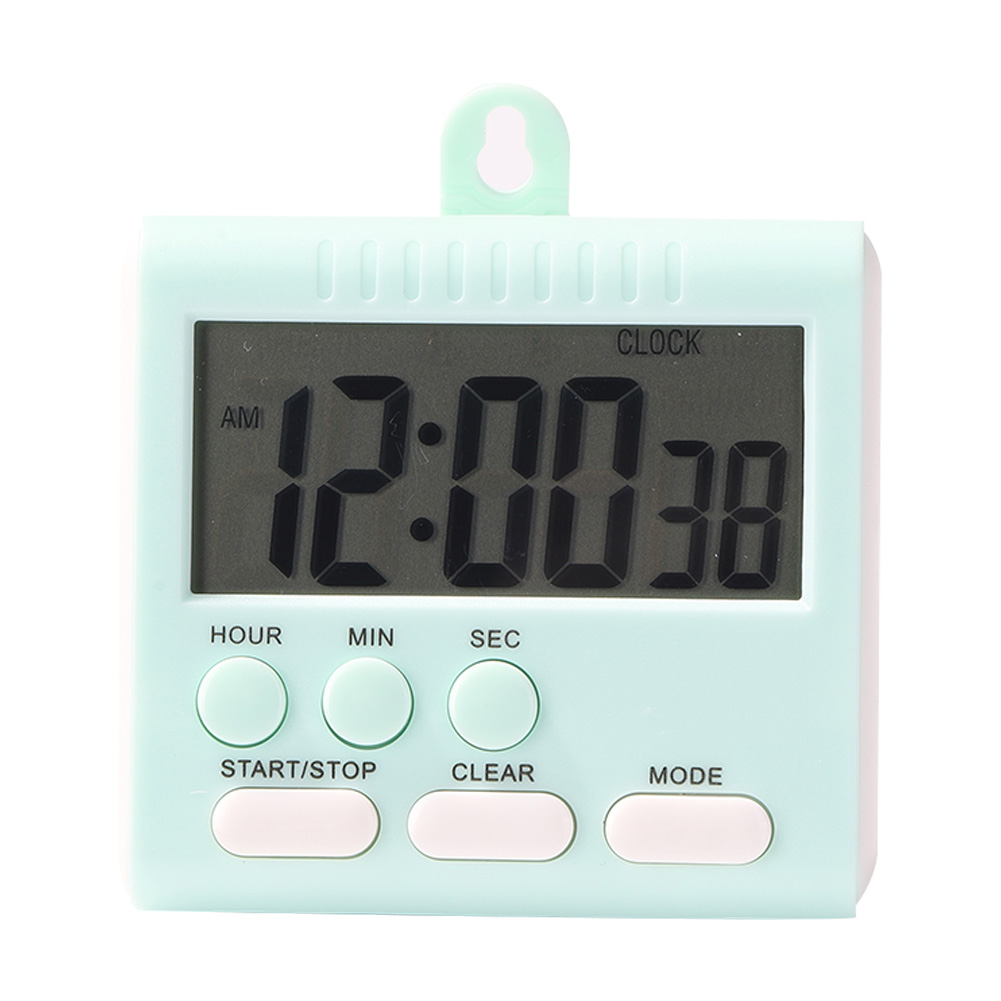 24 Hours Digital Kitchen Timer Practical Cooking Baking Count Up Countdown Alarm Sleeping Stopwatch Clocks Sport Work Study Tool: green