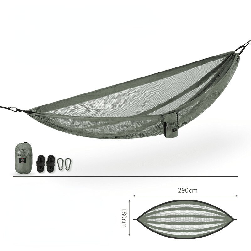 Naturehike-hamaca de malla transpirable para exteriores, columpio doble antideslizante para acampar, a prueba de lágrimas, ultraligero: Green Double