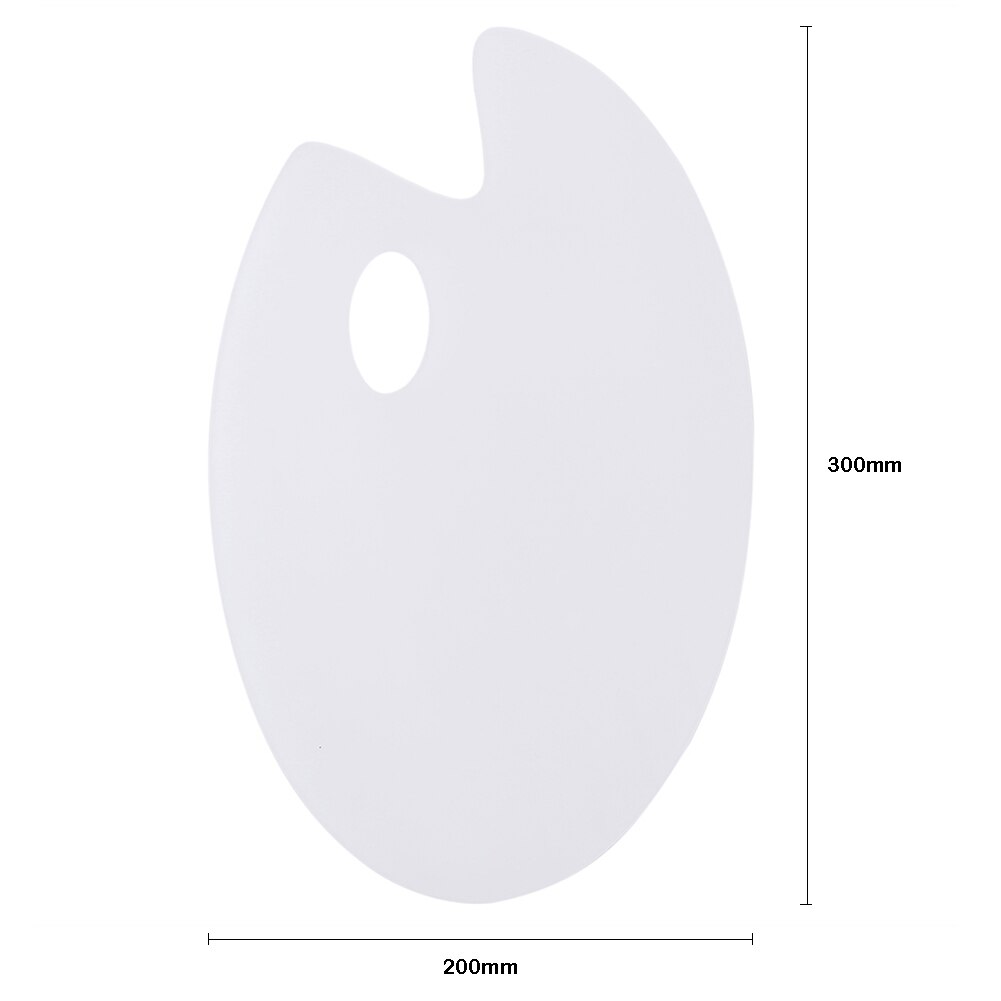 Plastic Transparent Oval Painting Palette Clear Watercolor Paint Mixing Board Pigment Drawing Tray Pallet: Default Title