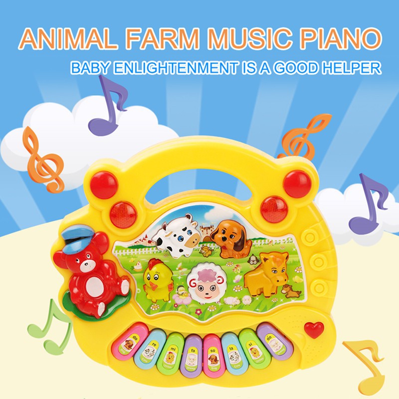 Kinderen Speelgoed Animal Farm Mobile Piano Muziekinstrumenten Elektrische Knipperende Speelgoed Vroege Educatief Speelgoed Voor Kinderen