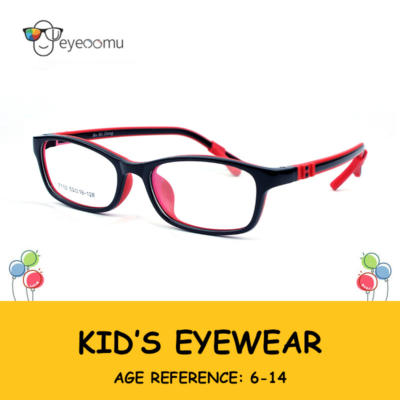 Eyeoomu børnebriller  tr90 silikone optiske briller med gummihylster sport børn nærsynethed dreng hypermetropi pige sammenfoldeligt stel