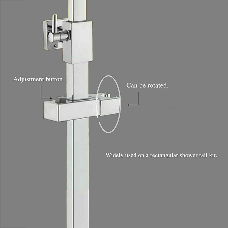 Shower Accessories Shower Head Bracket Adjustable Replacement Hand Shower Rack Square Bracket Holder for Bathroom Slide Pole