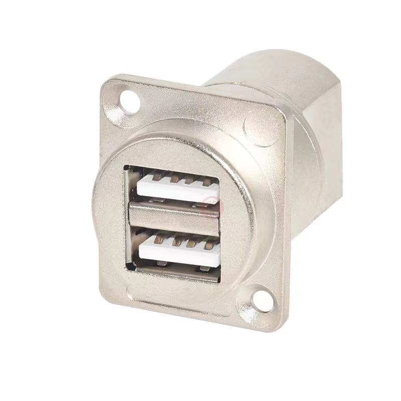 High qualityType D USB2.0 docking module Printer port A to port B USB3.0 Fixed female socket signal extension panel Dual Channel: white USB-2.0-ST