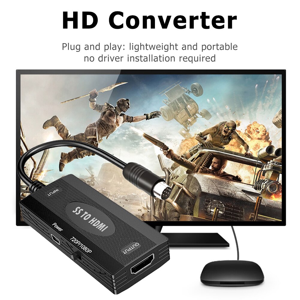 Praktische Game Console Ss Naar Hdmi-Compatibel Adapter Voor Sega Saturn Hd Tv Converter Televisie Connector Apparaat