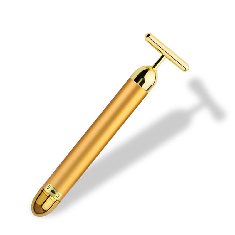 Barra de belleza de oro de 24K, rodillo masajeador Facial en forma de T, barra de belleza energética, reafirmante de pulso, herramienta de masaje Facial: No Bag
