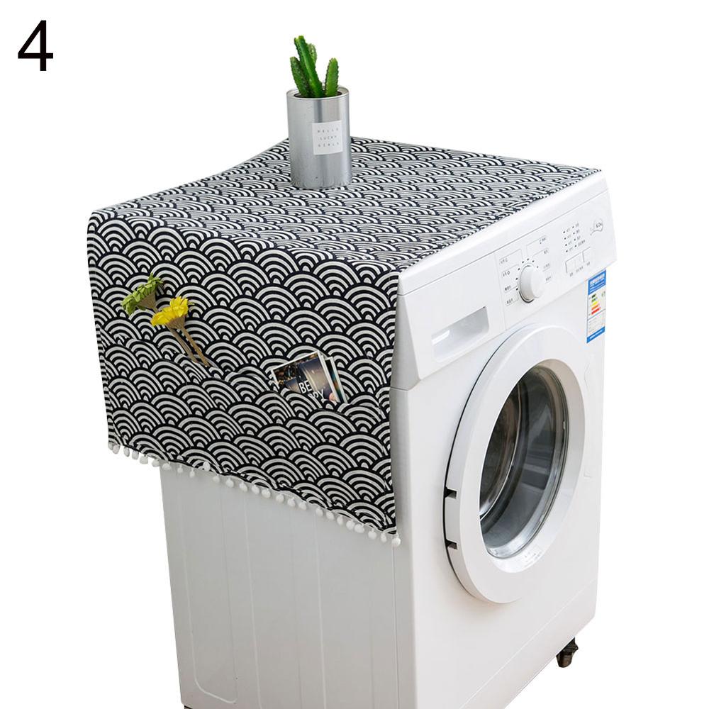 Geometrische Ruit Dust Covers Wasmachine Covers Koelkast Dust Met Pocket Katoen Dust Covers Home Cleaning: 4