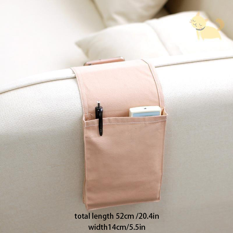 Cotton Linen Bedside Storage Bag Organizer Bed Desk Bag Sofa TV Remote Control Hanging Bag Storage Organizer Bed Holder Pockets