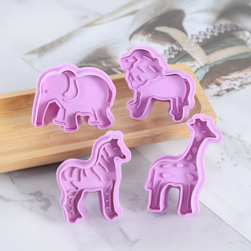 Moule à biscuits en forme d&#39;animaux, forêt, Jungle, tortue verte, feuille, tampon à cookies pour enfants, sauvage, fête d&#39;anniversaire, bricolage, décoration de gâteau: B02