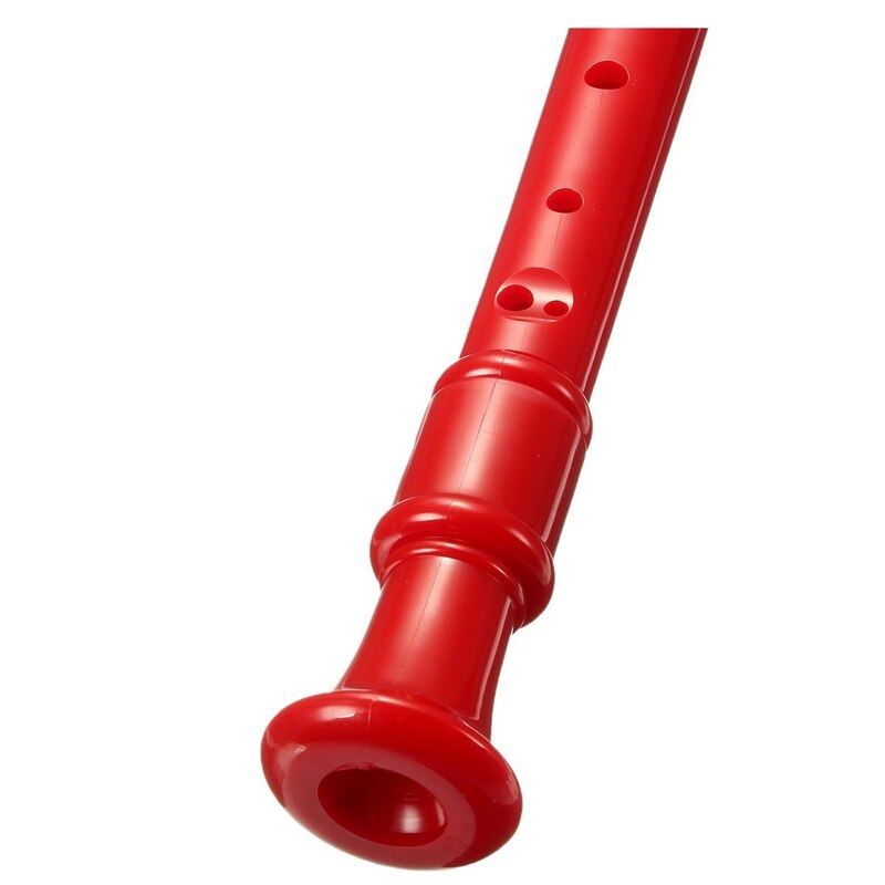 Soprano Descant Recorder 8-Hole With Cleaning Rod + Case Bag Music Instrument Red