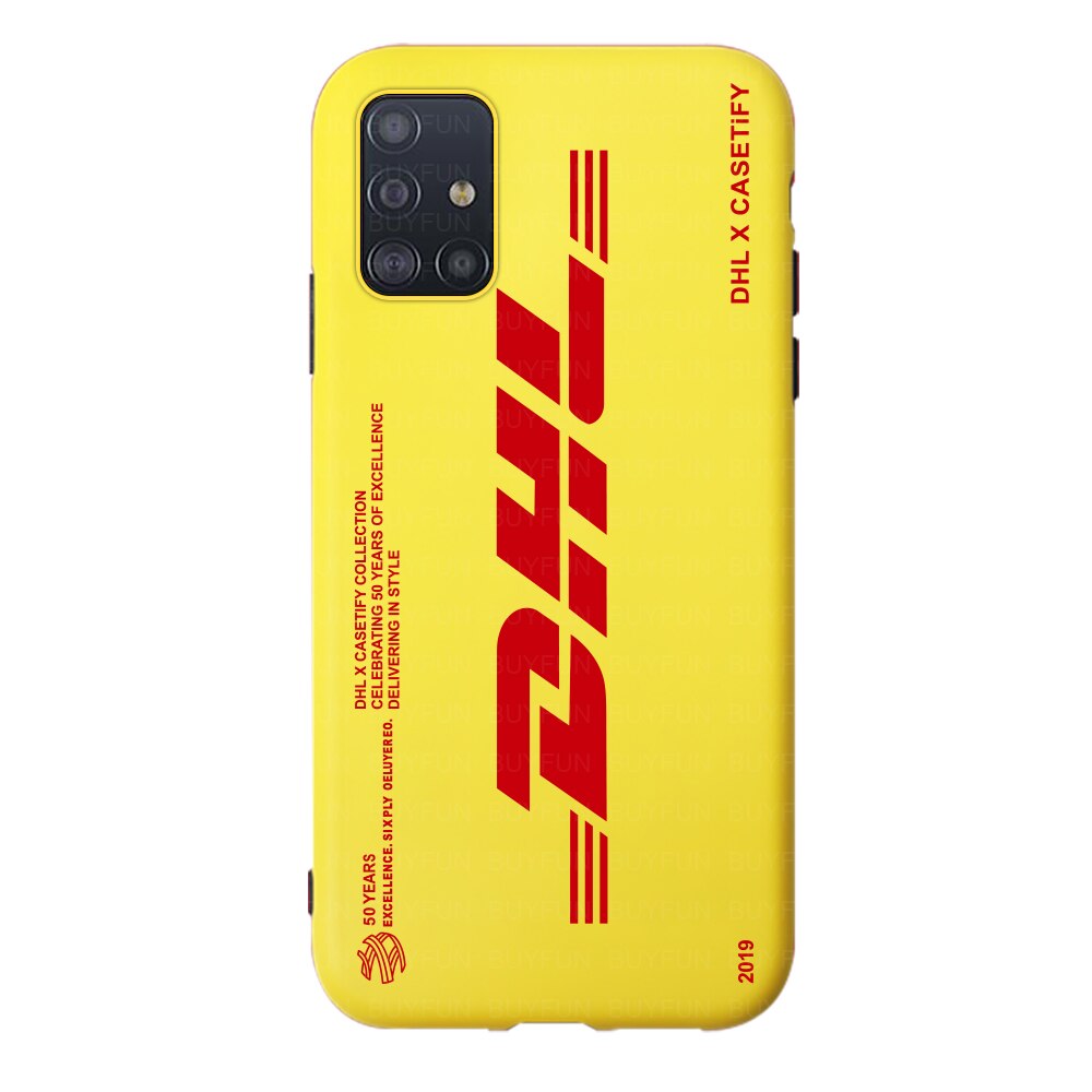 Personality Couple Dhl Pattern Phone Cover Case For Samsung Galaxy A71 A51 Luxury Soft Silicone phone case for Samsung A 71 A 51: A51 6.5 inch / Brown