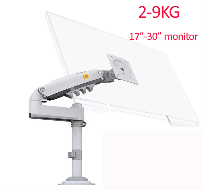 NB H100 22-35" 17"-30" GasveerMonitor Houder Arm Full Motion LCD TV Mount 2-9kg 2-12kg ergonomische dubbele arm klembeugel USB3: Black