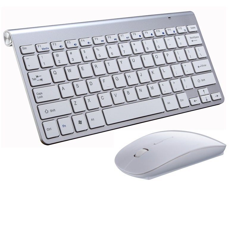 2.4G Wireless Gaming keyboard and Mouse Set Bundle Computer PC Multimedia 3Pcs Sets: Silver