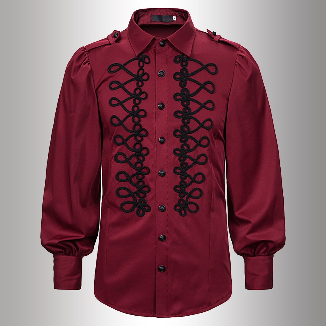 Vintage victorien blanc dentelle ébouriffé col lanterne à manches longues chemise hommes gothique Renaissance médiévale haut grande taille XXL