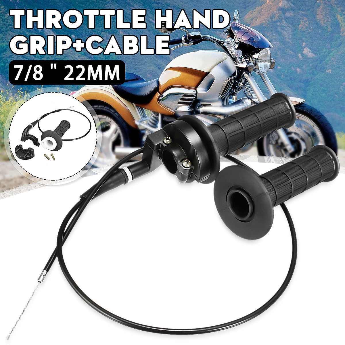 1 Paar Universele 7/8 "22Mm Motorcycle Throttle Grips Stuur Hand Grips Met Draad Kabel Voor Dirt Pit Bike atv Scooter