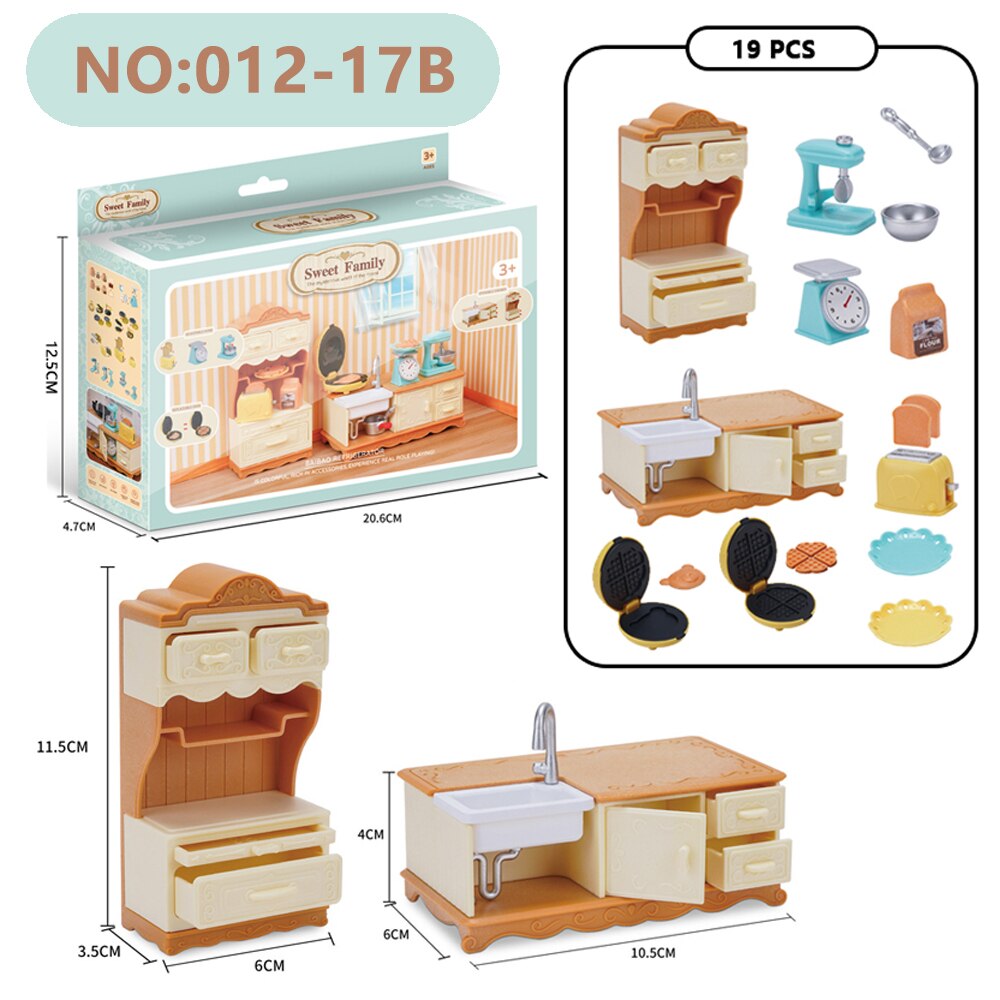 Wald Familie 1:12 Puppenhaus Wohnzimmer Vergnügungspark Ebene Puppe Zubehör Mini Modell Möbel vorgeben Spielen Für Mädchen: Rosa