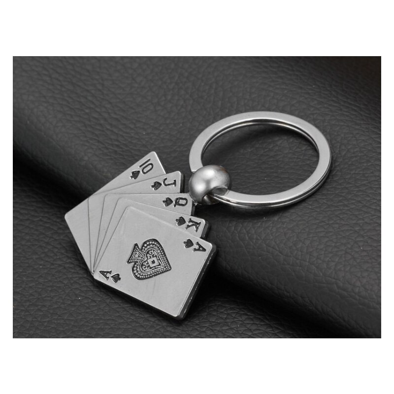 Speelkaart Sleutelhanger Product Souvenir Metalen Speelkaart Sleutelhanger Speelkaart Sleutelhanger Kleine Sieraden