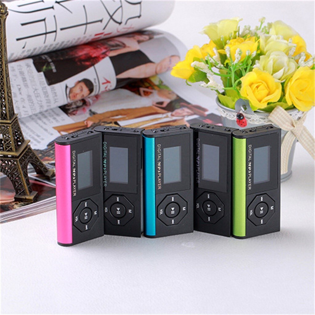 4Colors Universal USB MP3 Player with Digital LCD Screen Plug-in Digital Radio Player Mini Sport MP3 Player