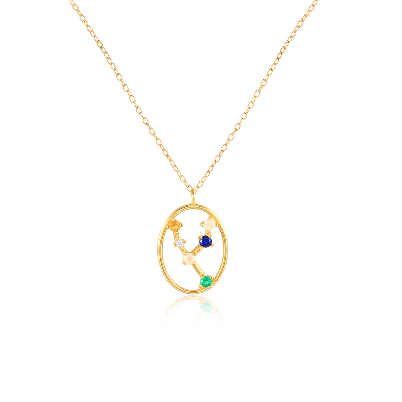 ROXI 12 costellazioni pendenti collane per donna argento Sterling 925 pendenti con collane in oro gioielli da donna a catena lunga girocollo: Taurus
