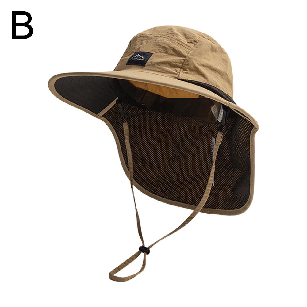 Chapéu de aba larga com proteção uv para o pescoço, chapéu de pescador, impermeável, secagem rápida, panamá, malha respirável, verão: Cinza escuro