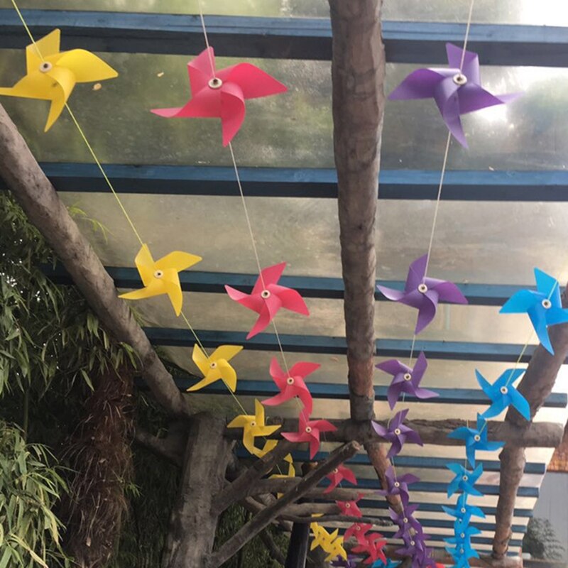 10 juegos molinete molino viento Spinner jardín decoración artística para el patio juguetes al aire libre DIY