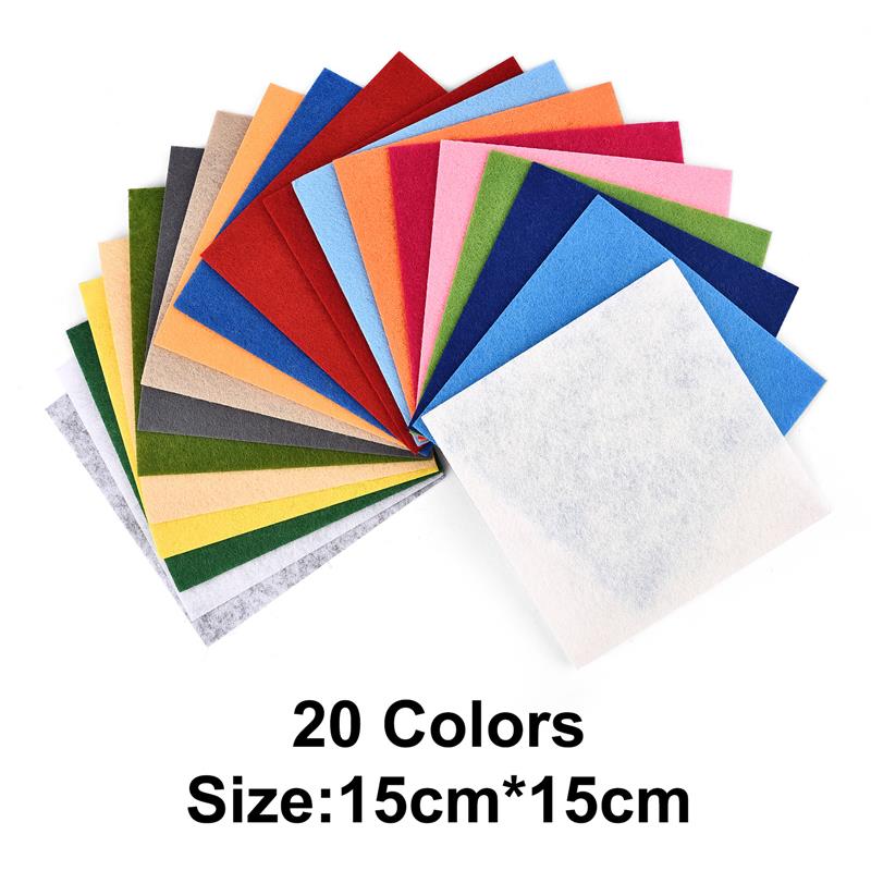 10/40 Stücke Vlies Handarbeiten Filz Stoff 10 cm Patchwork Tuch Bündel für freundlicher Scrapbooking Puppe NäHenne Handwerk DIY Quilten blatt: Dunkelgrau