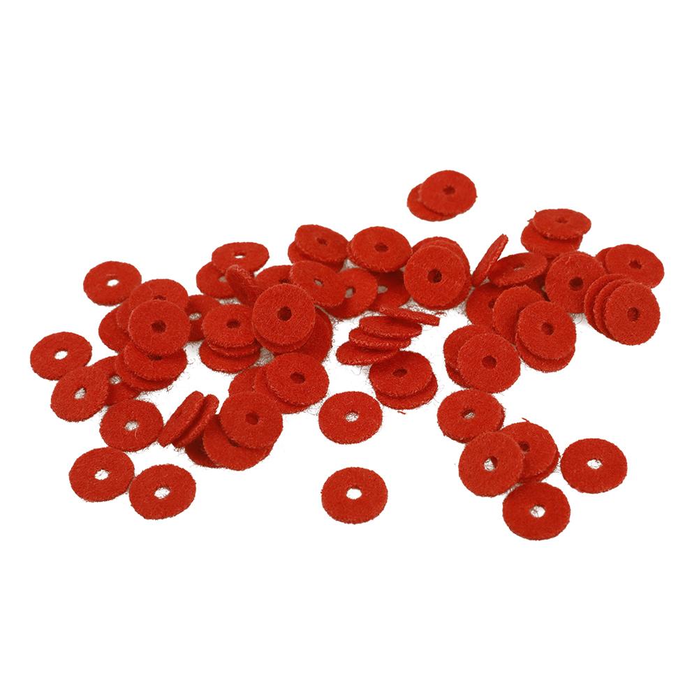 90pcs Piano Accessories Tuning Tools Wool Felt Ring Pad Woollen Washers for Piano Accessories: Red