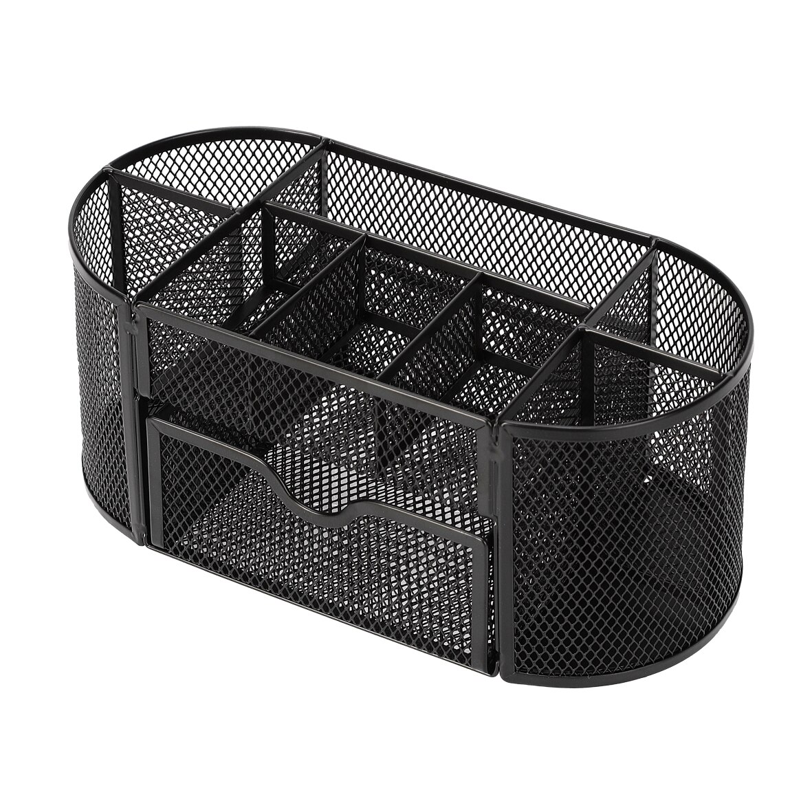 Mesh Wire Desk Organizer Office Storage Box for Stationery Accesorries Cosmetics Desktop Holder: Black