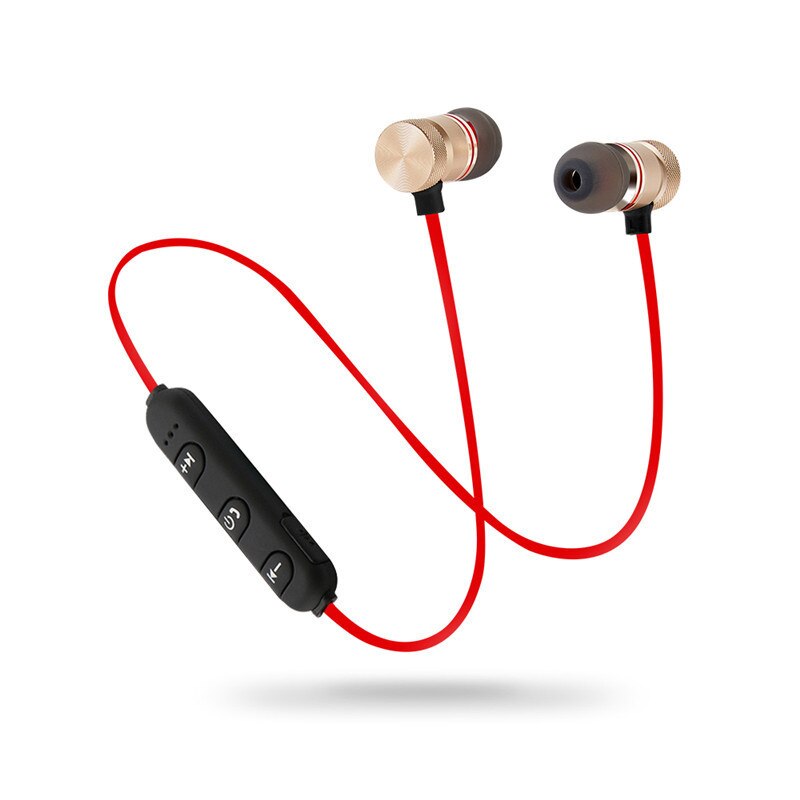 5.0 Bluetooth Oortelefoon Sport Nekband Magnetische Draadloze Koptelefoon Stereo Oordopjes Muziek Metal Hoofdtelefoon Met Microfoon Voor Alle Telefoons: Rood