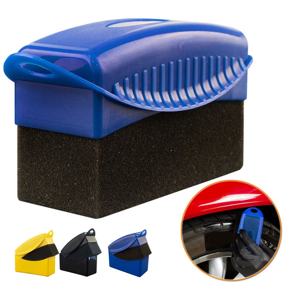 Cepillo de esponja para encerar y pulir ruedas de coche, cepillo de limpieza de plástico ABS, 1 Uds.