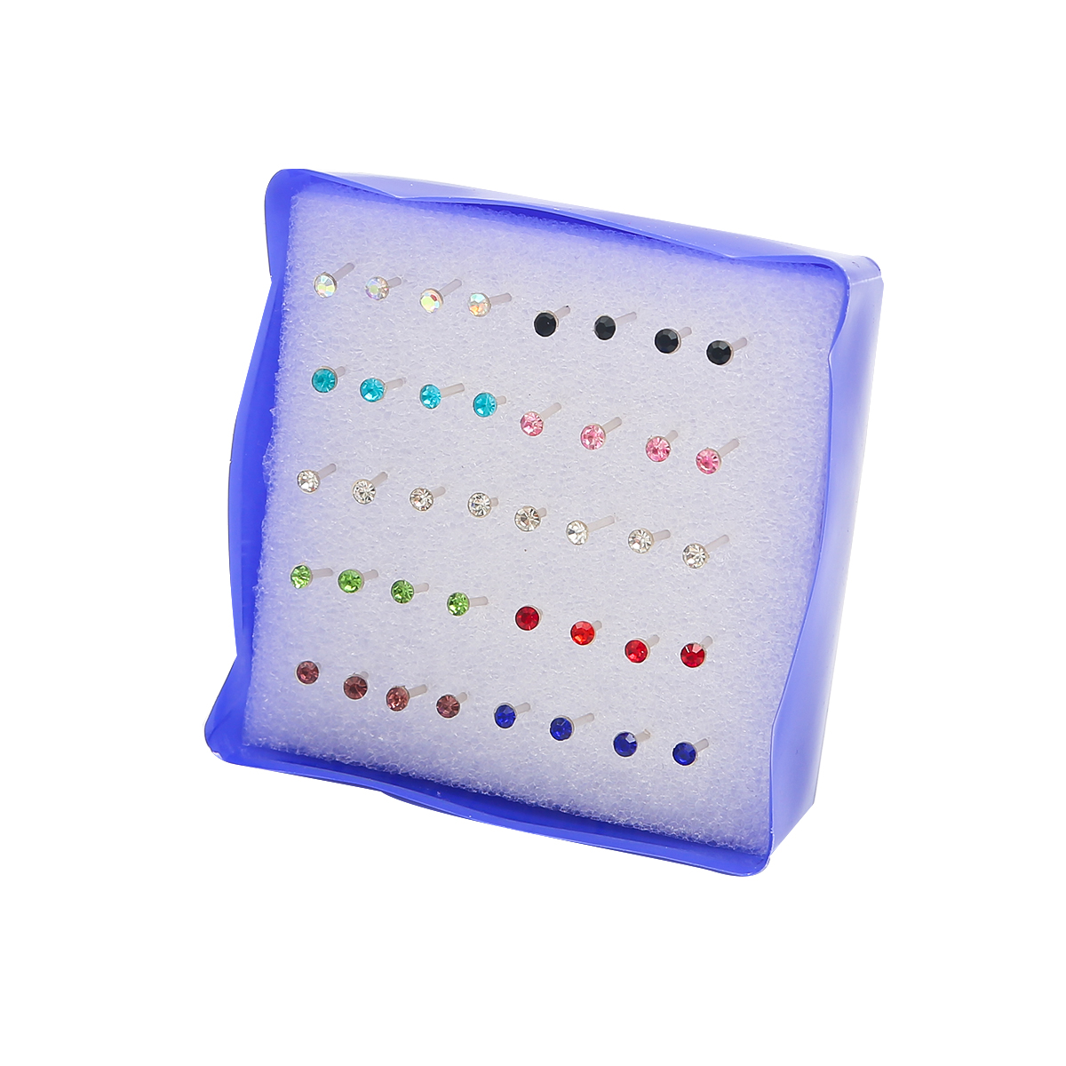 Juego de pendientes pequeños de perlas de cristal para mujer, aretes de diamantes de imitación, accesorios de joyería, bola, 2,5-6mm, 12 pares, 20 pares: Color oro puro