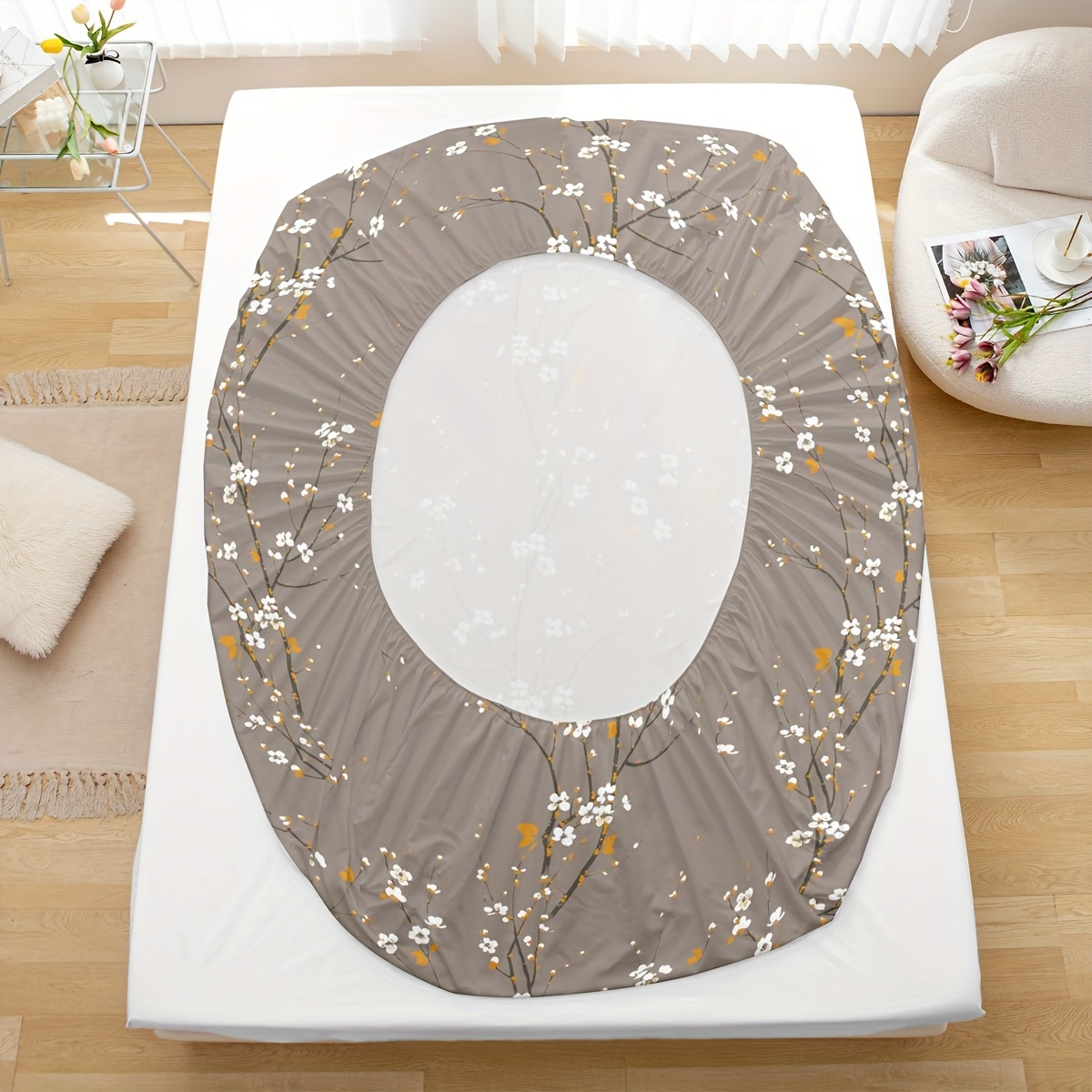 Juego de sábanas ajustadas con estampado de 3 piezas, (1 sábana bajera + 2 fundas de almohada, sin núcleo)
