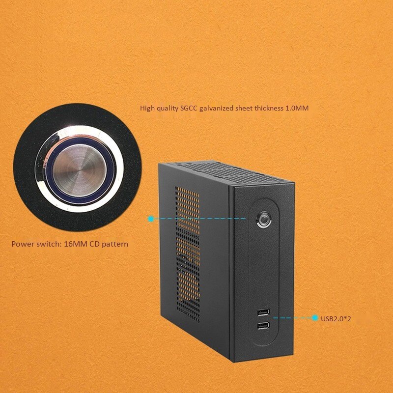 Mini Chassis orizzontale Computer Gaming Pc Desktop Chassis