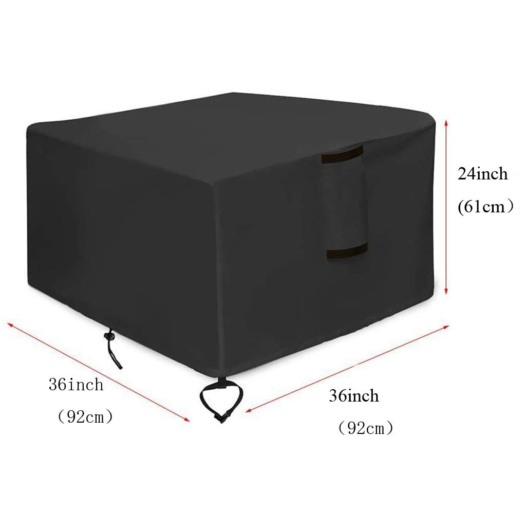 Gas Fire Cover Square - 36x36x24 Inch Waterproof Anti-uv Heavy Duty For Patio Firepit Table Storage Bag Dust Covers