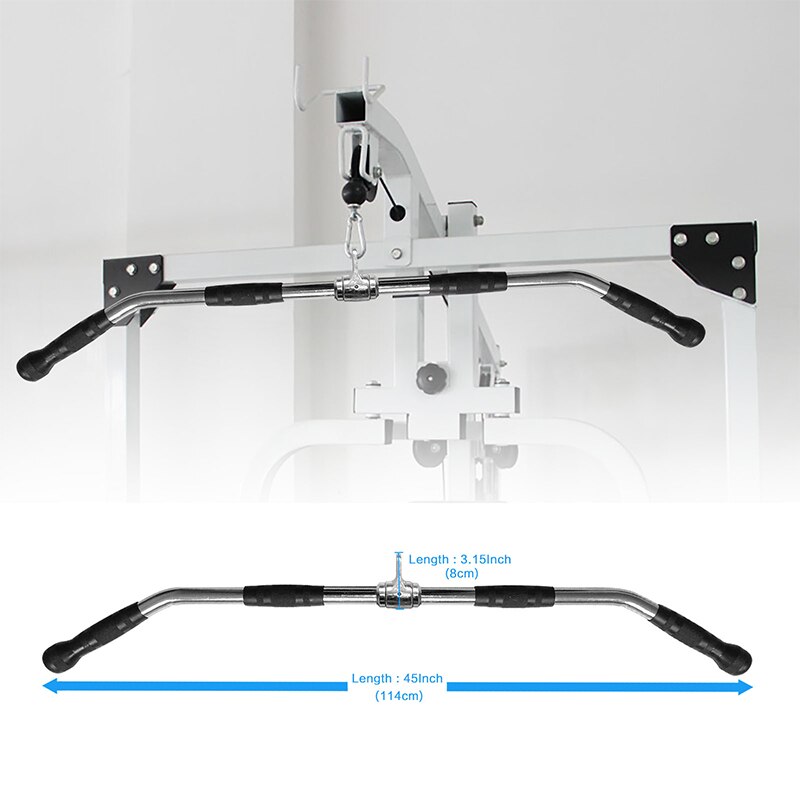 Home Lat Pull Down Bar Pulley Cable Machine Attachments For Gym Muscle Strength Workout Bodybuilding Exercise T Bar Handle Solid