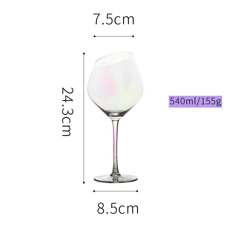 Regenbogen ionen beschichtung kristall glas wein Neigung gläser wein glas tasse champagner glas Bar Party zu hause trinken utensilien WF622945: 540ml