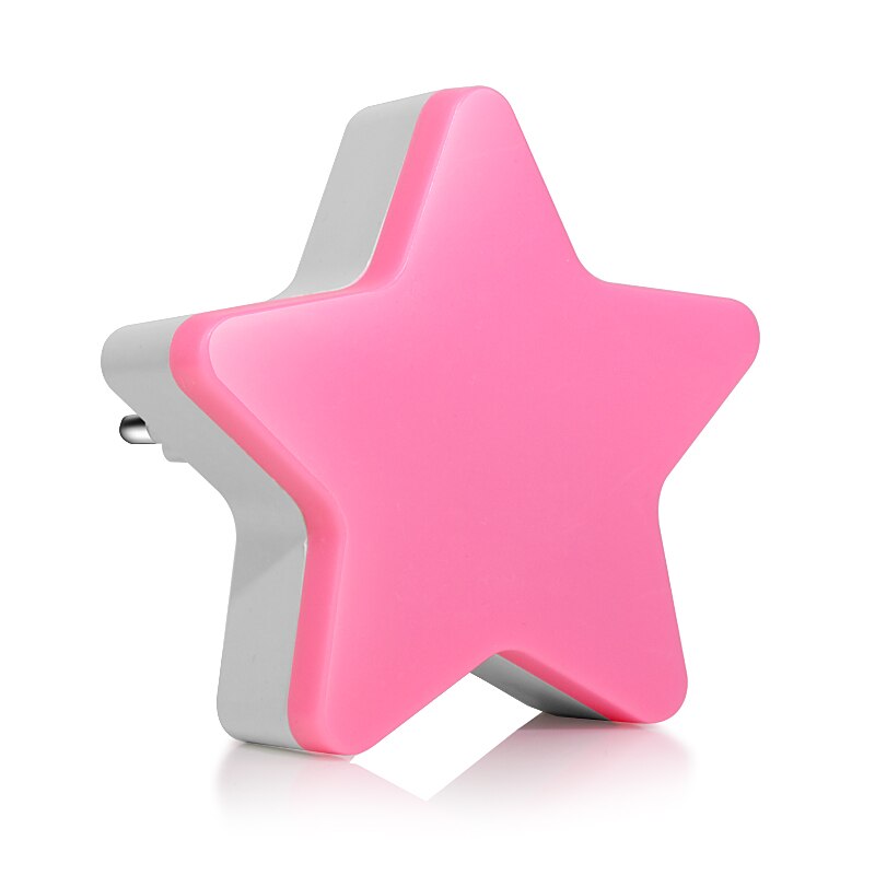 Led nachtlampje sensor controle energiebesparende mini lamp woonkamer slaapkamer verlichting us / eu stekker kindernachtlampje: Roze ster / Ons