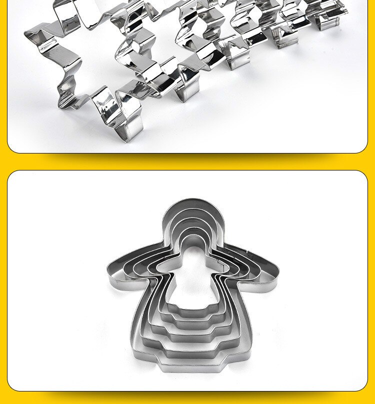 Cookie Cutter Set - 5 Piece - Fondant / Pastry / Bread / Sandwich / Biscuit Cutter - Stainless Steel Baking Mould Cookie Cutter