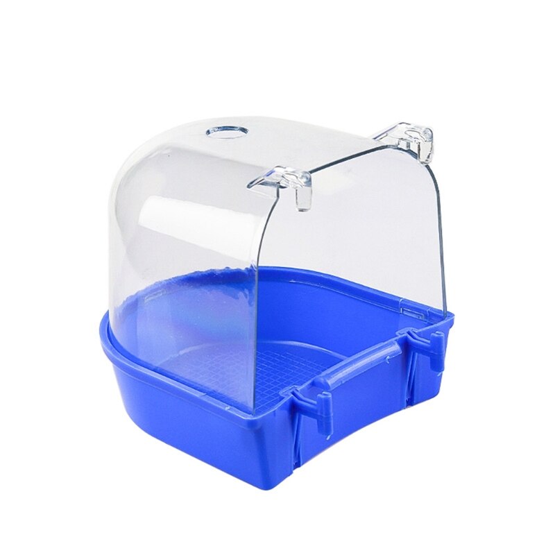 Caja de baño para pájaros, bañera de periquito con tapa transparente, Base desmontable para pájaros pequeños, periquitos canarios, loros, 3 colores