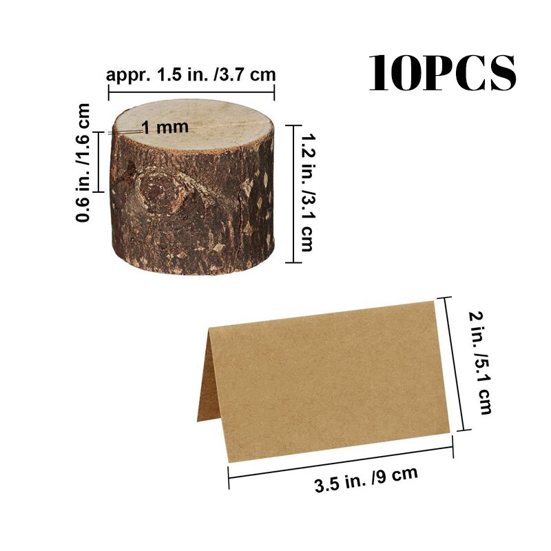 10Pcs Table Bark Memo Holder Stump Shape Menu Number Memo Stand Wedding Party Decor: 01